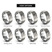 font options for inside engraving on silver sixteenth rest circle rings