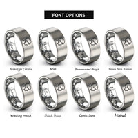 font options for inside engraving on silver skate helmet rings