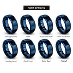 font options for inside engraving on blue skate skier rings