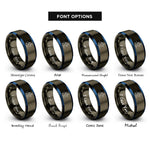 font options for inside engraving on gunmetal & blue skate skier rings