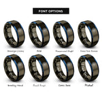 font options for inside engraving on gunmetal & blue skate wheel bearing rings