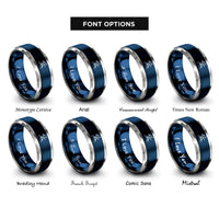 font options for inside engraving on blue & gray skateboard grind rings