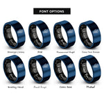 font options for inside engraving on black & blue skeleton hand rings