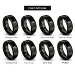 font options for inside engraving on black skeleton hand rings