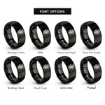 font options for inside engraving on black skeleton hand rings