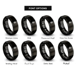 font options for inside engraving on black skeleton hand rings