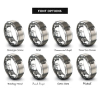 font options for inside engraving on grey skeleton hand rings
