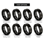 font options for inside engraving on black skeleton hand skull rings