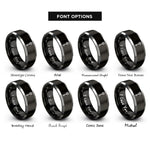 font options for inside engraving on black & silver skeleton key rings