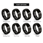font options for inside engraving on black skeleton key rings