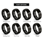 font options for inside engraving on black skeleton key gear rings