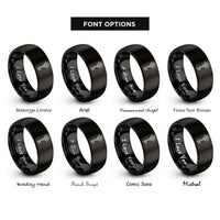 font options for inside engraving on black skeleton key gear rings