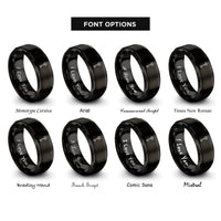 font options for inside engraving on black skeleton key gear rings