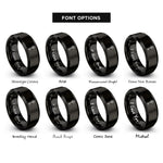 font options for inside engraving on black skeleton key gear rings