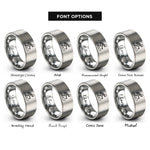 font options for inside engraving on grey skeleton sled rings