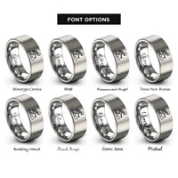 font options for inside engraving on grey skeleton sled rings