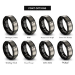 font options for inside engraving on black & grey sketchbook rings