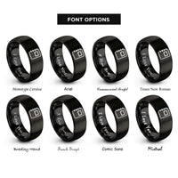 font options for inside engraving on black sketchbook rings