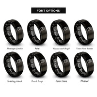 font options for inside engraving on black sketchbook rings