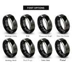 font options for inside engraving on black & gray skewer rings