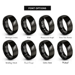 font options for inside engraving on black skewer rings