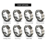 font options for inside engraving on gray skewer rings
