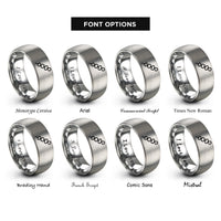 font options for inside engraving on silver skewer rings