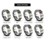 font options for inside engraving on gray skewer rings