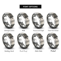 font options for inside engraving on gray skewer rings