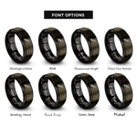 font options for inside engraving on gunmetal & black skewer rings