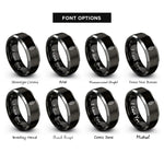 font options for inside engraving on black & grey skewers kebab rings