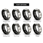 font options for inside engraving on black & gray skewers kebab rings