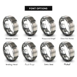 font options for inside engraving on silver skewers kebab rings