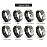 font options for inside engraving on black & silver ski jumper flight rings