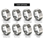 font options for inside engraving on grey ski jumper flight rings