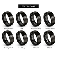 font options for inside engraving on black ski lift rings