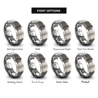 font options for inside engraving on gray ski lift rings