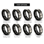 font options for inside engraving on black & grey skid marks rings