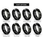 font options for inside engraving on black & grey skid marks rings