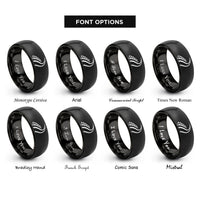 font options for inside engraving on black skid marks rings