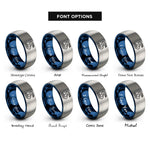 font options for inside engraving on blue & gray skid marks rings