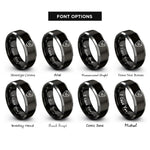 font options for inside engraving on black & grey skid plate rings