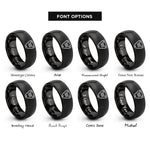 font options for inside engraving on black skid plate rings