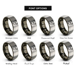 font options for inside engraving on gunmetal & gray skid plate rings