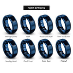 font options for inside engraving on blue skier pack rings