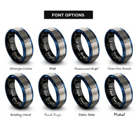 font options for inside engraving on black & blue & grey skierg rings