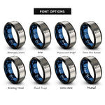 font options for inside engraving on black & blue & silver skierg rings