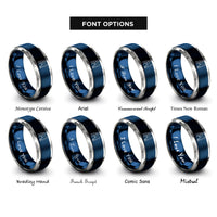 font options for inside engraving on blue & grey skierg rings