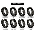font options for inside engraving on black & grey skimmer rings