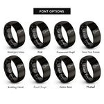 font options for inside engraving on black skimmer rings